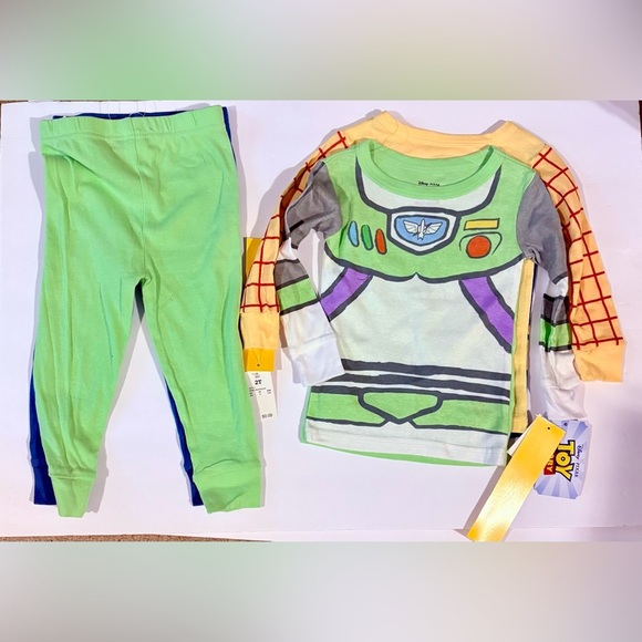 🆕 Disney’s Toy Story Buzz Lightyear & Woody Kids PJ Set - Picture 2 of 8